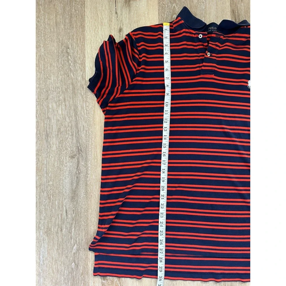 Polo Ralph Lauren XXL Navy Red Stripe Short Sleeve Cotton Polo Shirt
